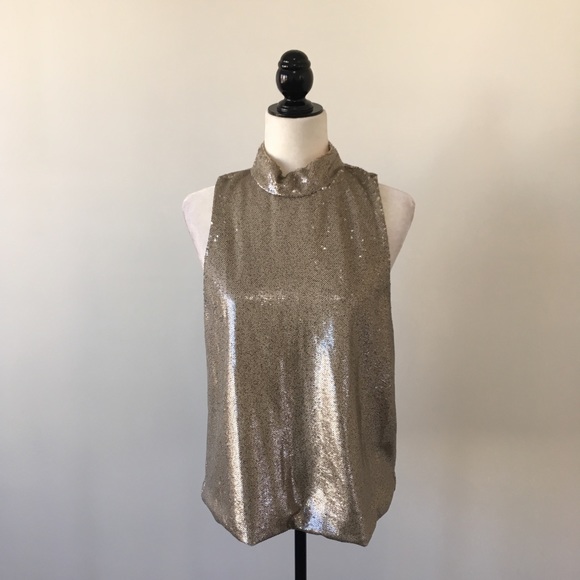 Rose Gold Mock Neck Top